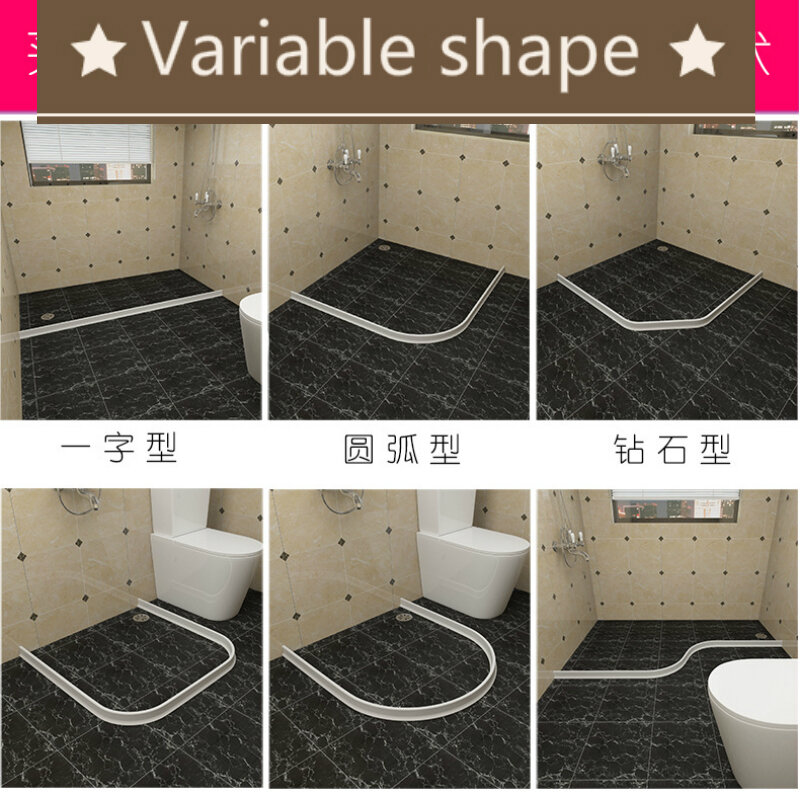 NarwalDate Bathroom Water Stopper Flood Barrier Rubber Dam Silicon  Blocker Dry and Wet Separation Home Improve Dropshiping