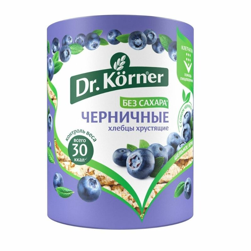 Хлебцы Dr. Korner 10 пачек по 100г Злаковый коктейль с черникой | Быстрая доставка из РФ