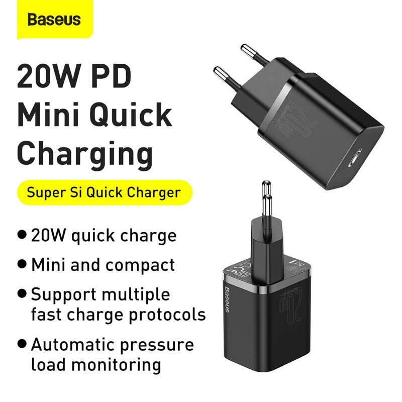 Baseus PD 20 واط سريع تهمة QC3.0 QC USB نوع C شحن سريع شاحن آيفون 12 برو سامسونج شاومي الجدار شاحن الهاتف المحمول