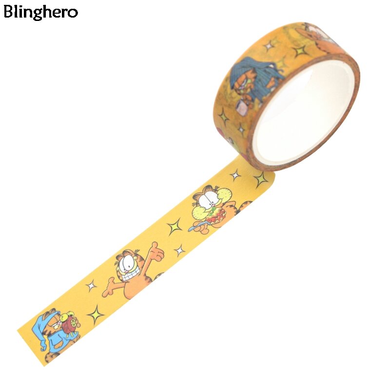 Blinghero 15mm X 5m cinta adhesiva de dibujos animados divertidos gato lindo cintas adhesivas Cool Washi Tape agenda Tape Sticker regalo para amigos BH0399