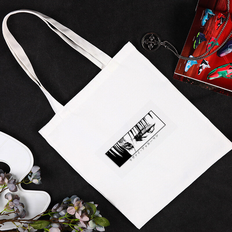 Titans Attack Cloth Bag 여성용 구매자 대용량 캔버스 디자이너 핸드백 숄더 여름 가방 Shoping Tote Casual