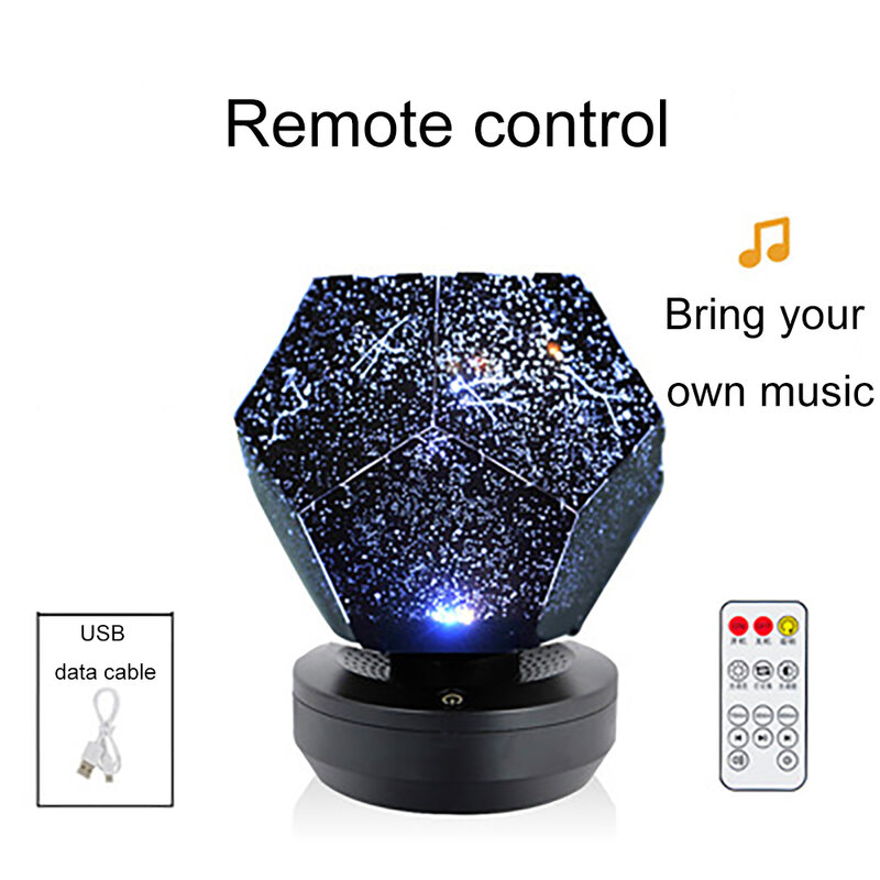 Creative Desktop โคมไฟตกแต่งโปรเจคเตอร์ LED Star โคมไฟหมุนรีโมทคอนโทรลไฟห้องนอนสำหรับคริสต์มาสของขวัญ