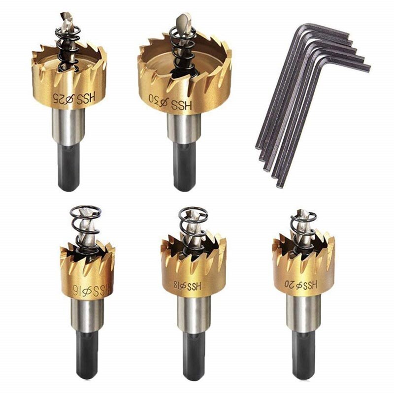Hole saw group Drill bit stainless steel Metal hole opener  cobalt steel alloys center drill bit Set drill Woodworking Tools 5pc