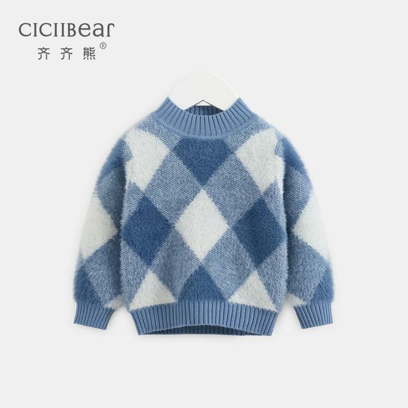 Ciciibear 1-4Y sweter dla dzieci Baby boy ubrania z golfem dla dzieci chłopcy swetry baby girl ubrania miękki ciepły długi rękaw