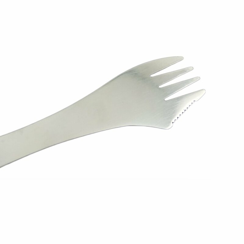 3 in 1 forchetta in acciaio inossidabile cucchiaio Spork posate utensile combinato cucina multifunzione campeggio escursionismo forniture per Picnic all'aperto