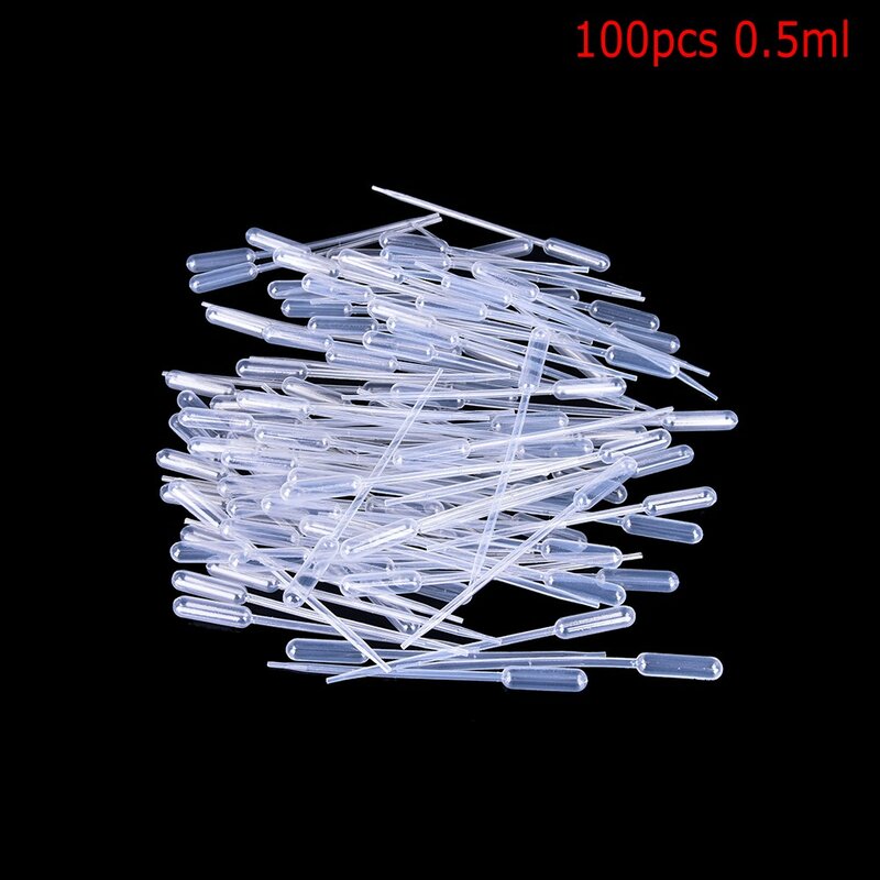 100PCS 0.2-4ML Transparent Pipettes Disposable Safe Plastic Eye Dropper Transfer Graduated Pipettes for Lab Experiment Supplies