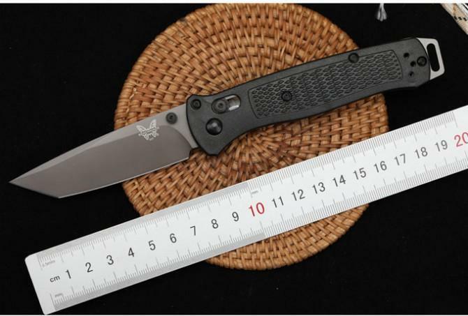 Benchmade-cuchillo plegable táctico D2, cuchillo militar de bolsillo de seguridad, con mango de fibra de vidrio y nailon, al aire libre para defensa personal, 537