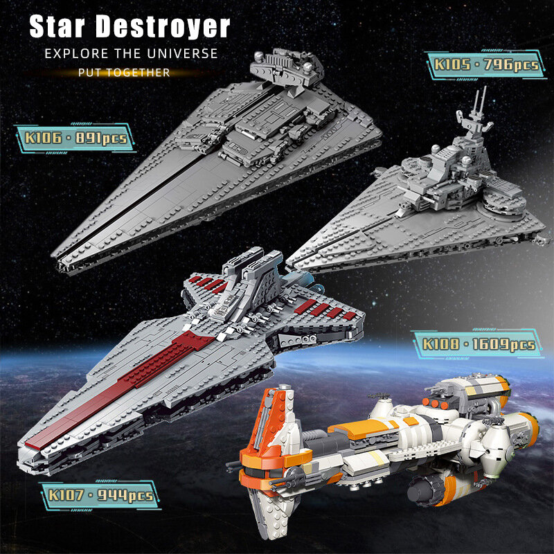 StarPlan Mainan Imperial Star Perusak Republic Attack Cruiser Blok Bangunan Bata Bongkar Pasang Mainan Anak Hadiah Natal K105 K106 K107
