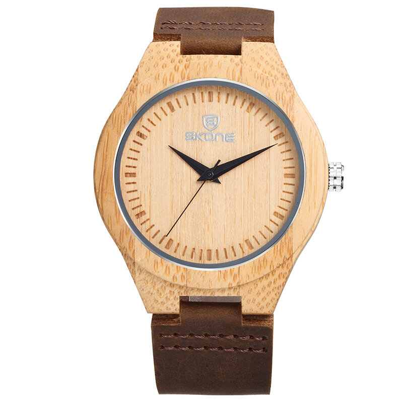 SKONE – montre-bracelet en bois de bambou pour hommes et femmes, à Quartz, de luxe, décontractée, à la mode