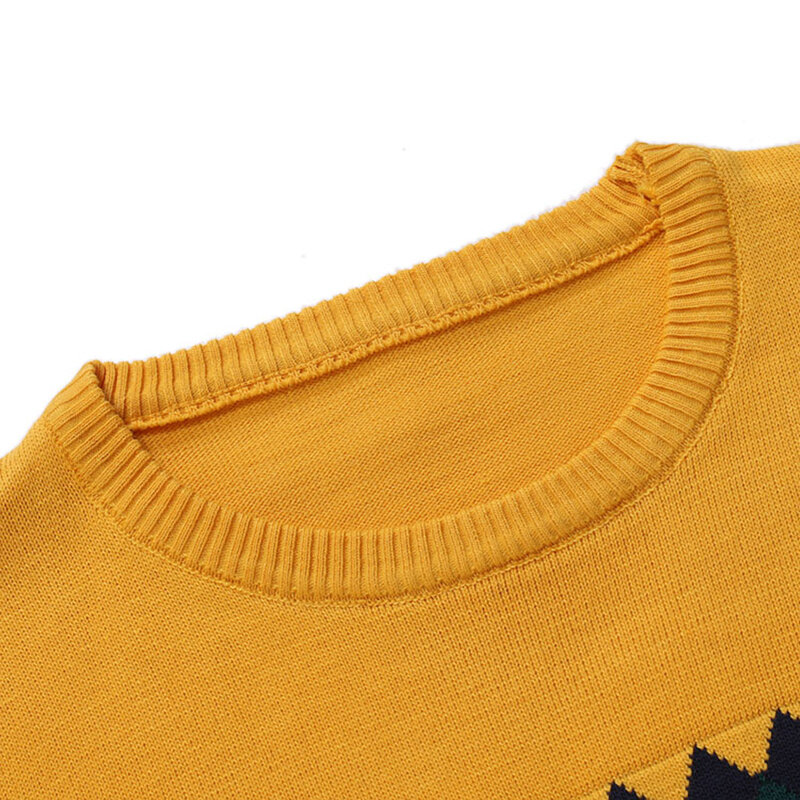 Suéter informal para hombre, camisa con cuello de parque de moda, Color de costura, Jersey de punto, novedad, Otoño e Invierno