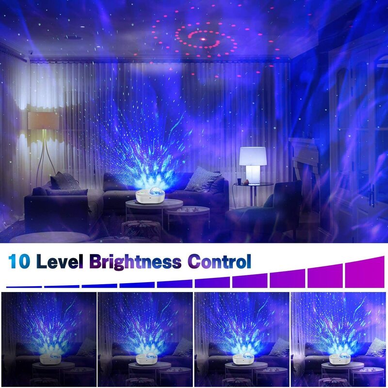 Star Projector Galaxy Night Light Romantic Projection with Remote Control Bluetooth Speaker and White Noises for Kind Bedroom