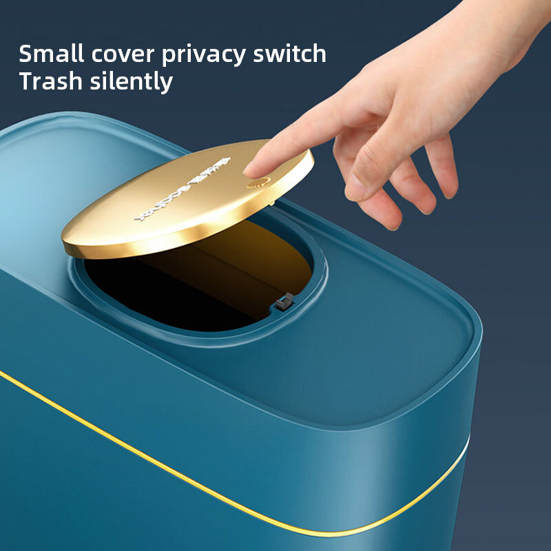 Joybos Luxury Trash Can 13L Bathroom Living Room Waterproof Trash Bin Creative Gold-Electroplating Recycle Garbage Storage
