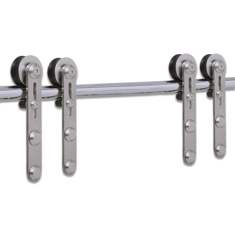 Gifsin Stainless Steel Sliding Barn Door Hardware Rollers Round-Shaped  with Big Roller
