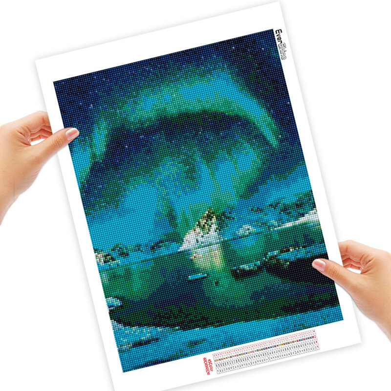 EverShine 5D ภาพวาดเพชรเต็มรูปแบบ Aurora ปักเพชรภูมิทัศน์ศิลปะหัตถกรรมลูกปัดภาพชุดการตกแต่งบ้าน