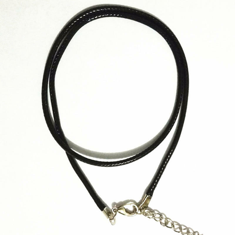 Cuerda de cera de Corea para collar, cuerda colgante de cuero negro, accesorios de joyería, 1/5/10 Uds.