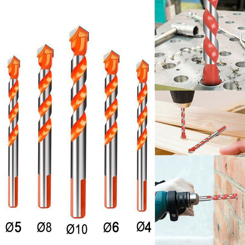 7Pcs 3-12mm Multifunction Gun Drill Bits Set For Electric Bench Drill Ceramic Wall Tile Marble Hole Saw Diamond Drilling Bits