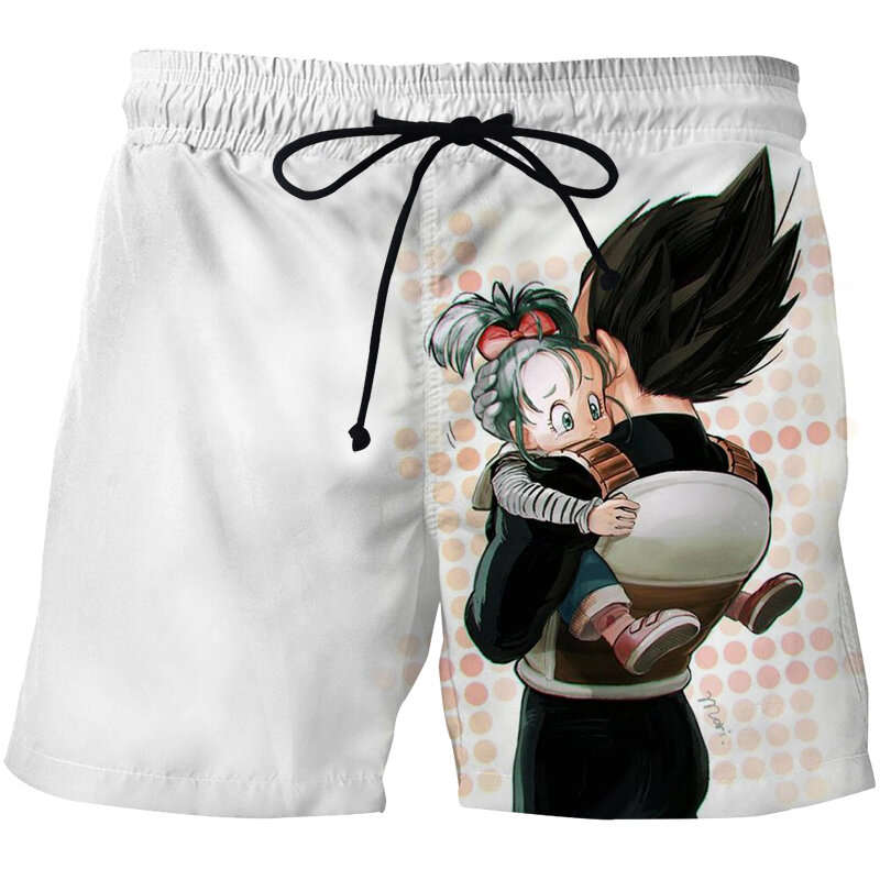 Japanese Anime 3D Men's Shorts Beach Shorts Island Vacation Summer Goku Casual Loose Sport Shorts Funny Men's Swimsuit Cool Pant
