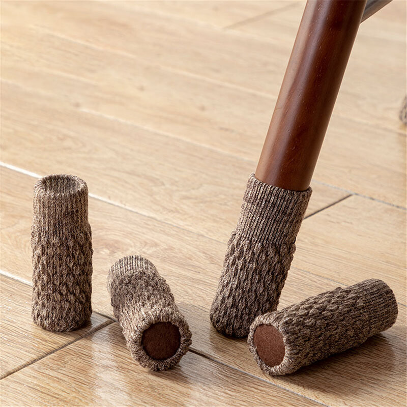 니트 보호 커버 두꺼운 내마모성 미끄럼 방지 홈 라운드 바닥 테이블 의자 발 패드, 내마모성