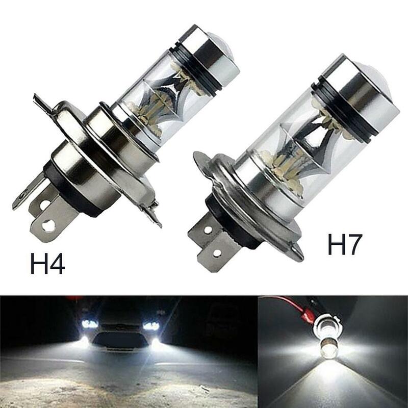 Professional 100W H4 H7 Super Bright 20SMD LED Car Daytime Running Driving Fog Light Lamp Car Accessories Parts