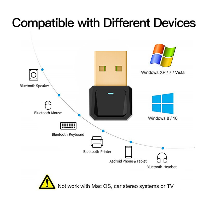 USB 블루투스 호환 5.0 동글 어댑터 5.0, PC 스피커 무선 마우스 음악 오디오 수신기 송신기 aptx
