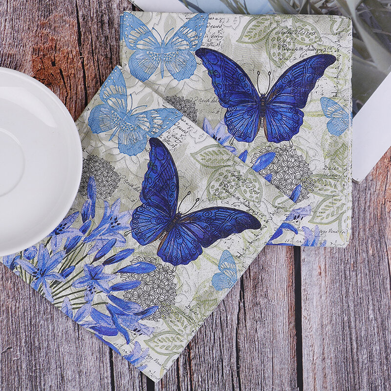 Decoupage table paper napkins elegant tissue vintage towel flower butterfly stamp birthday wedding party home beautiful decor 20