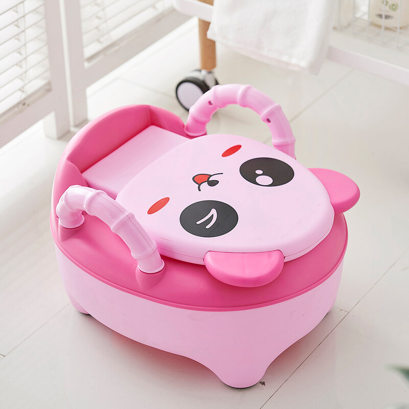 Suporte infantil para vaso sanitário, assento portátil para treino de bebês panda
