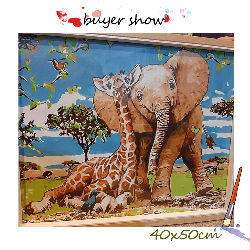 Azqsd Dieren Olieverfschilderij Door Nummers Voor Volwassenen Verven Door Nummer Canvas Schilderij Kits 50X40Cm Diy Gift home Decor