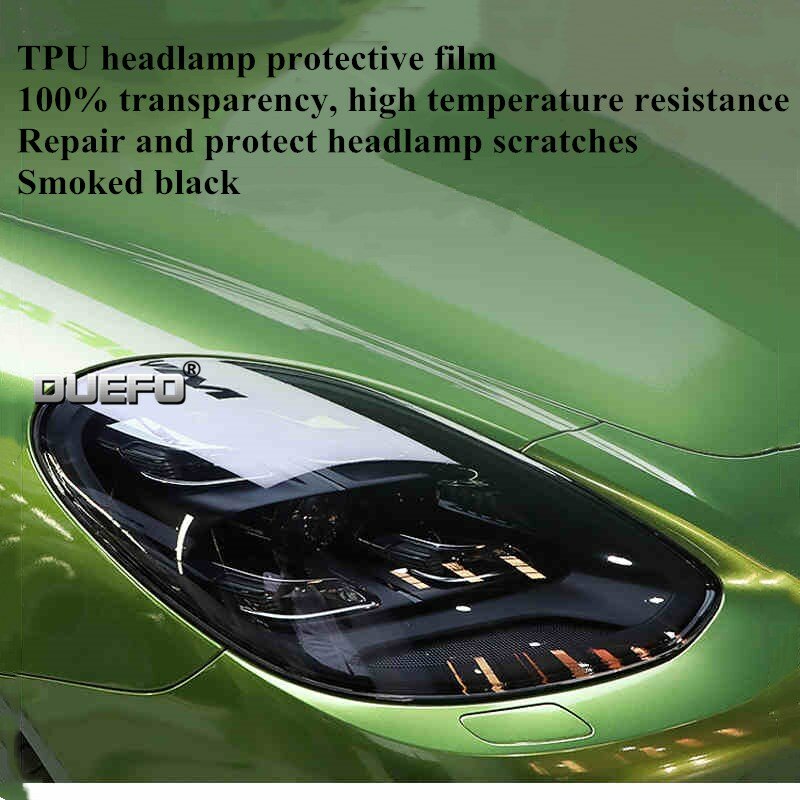 Film autocollant anti-rayures pour phares de voiture, en TPU noirci, pour Porsche Macan Cayenne Panamera 718 911 Boxster Cayman 2015 – 2021