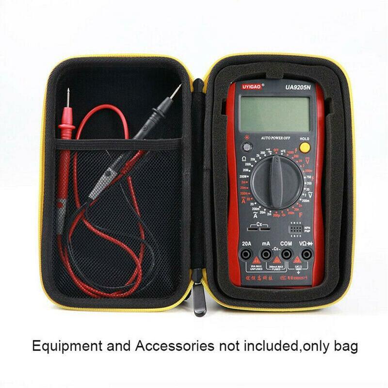 Черный твердый водонепроницаемый ударопрочный карманный цифровой мультиметр F117C/F17B из ЭВА для хранения с сеткой для защиты сумки