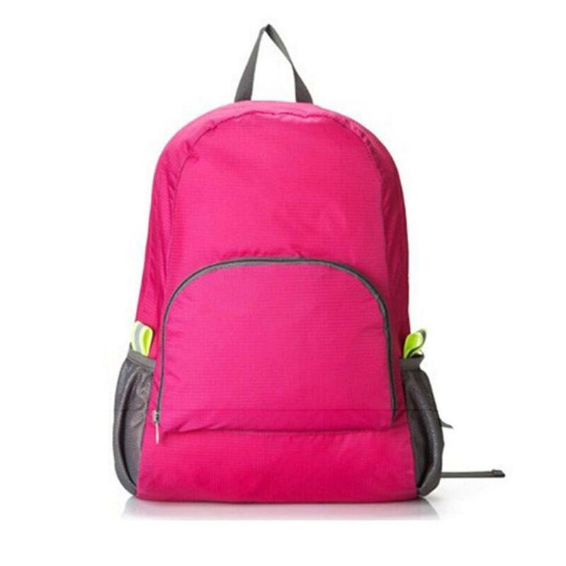 Useful Portable Zipper Solid Color Nylon Daily Traveling Backpacks Shoulderbag Folding Bag