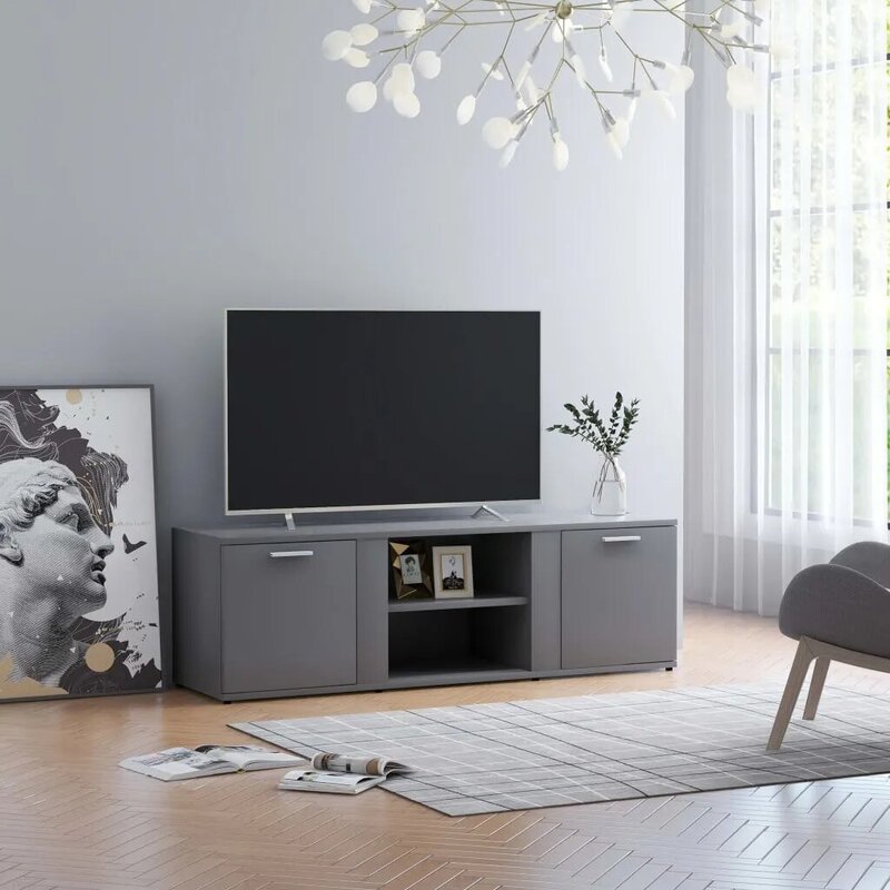 Aglomerado armário de tv cinza 120x34x37 cm