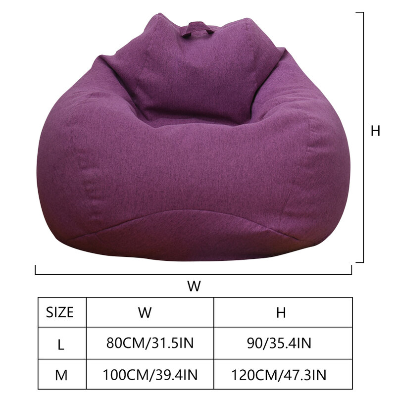 Lazy Bean Bag Sofa Cover Chairs without Filler Linen Cloth Lounger Seat Bean Bag Pouf Puff Couch Tatami Living Room Cover