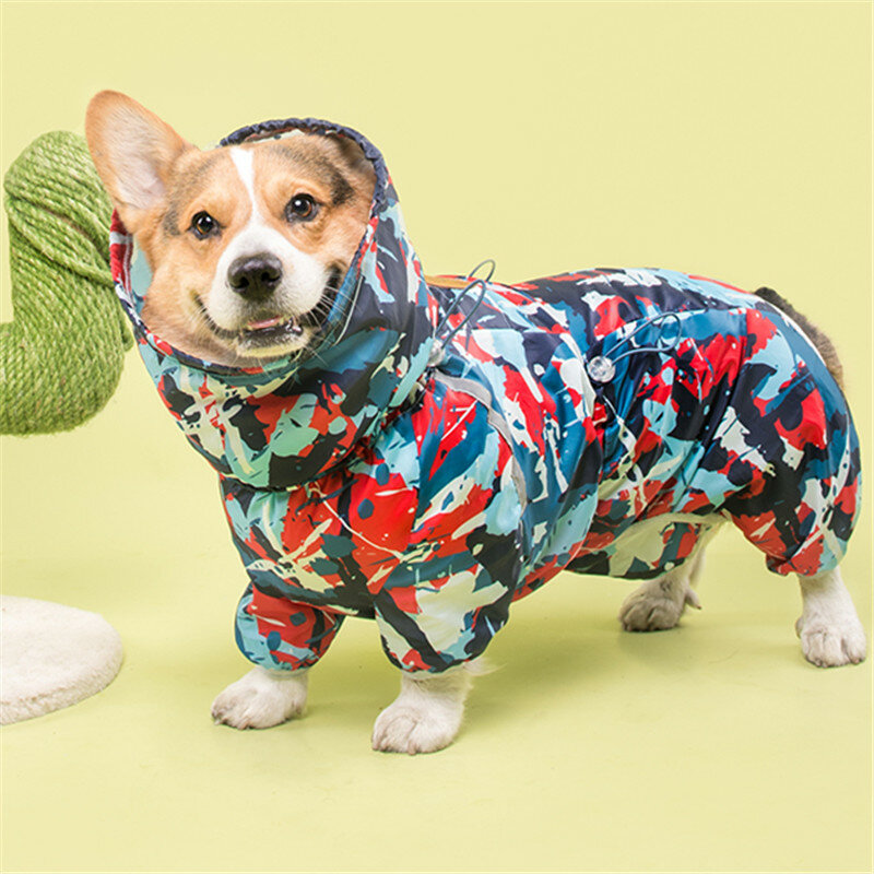 Welsh Corgi Dog impermeabile tuta abbigliamento per animali abbigliamento per cani impermeabile Golden Retriever Rain Jacket Costume Pet Outfit Rainwear