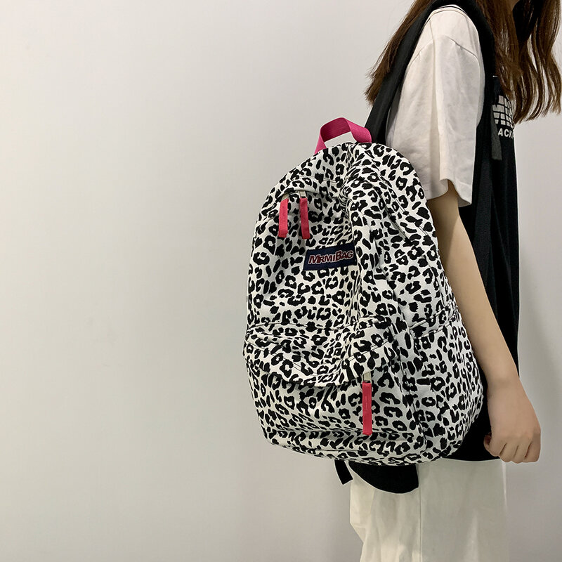 Novas mulheres mochila zebra vaca padrão impressão lona do vintage estilo preppy mochila estudantes saco de escola grande capacidade