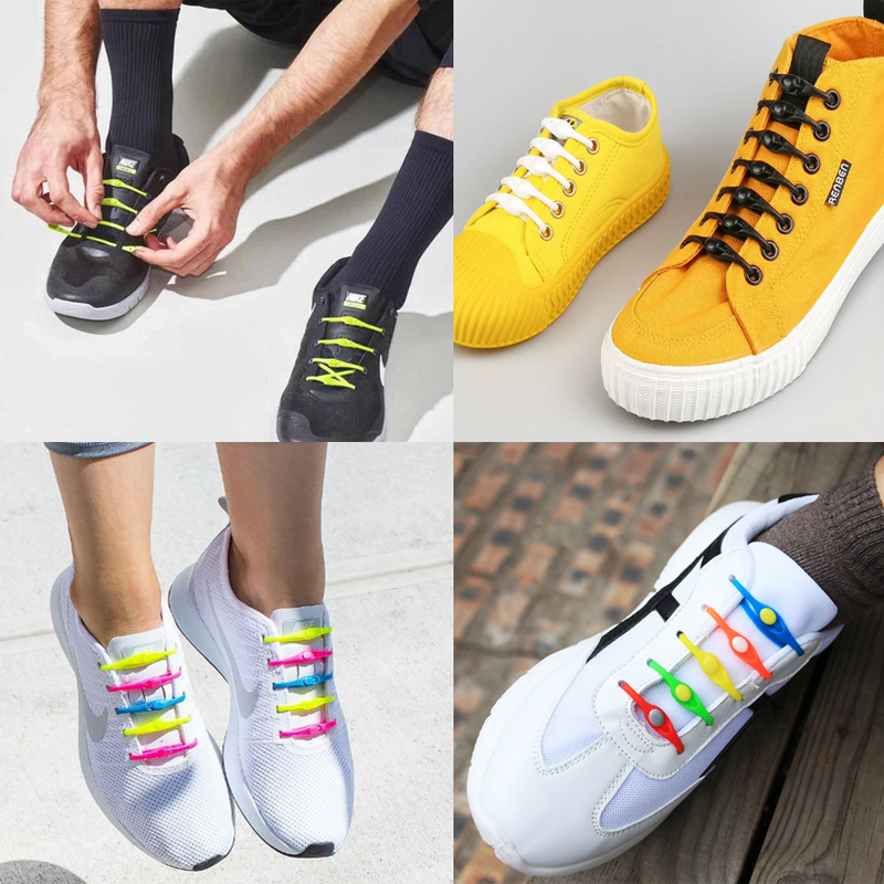 12 Buah/Pak Tali Sepatu Silikon Malas Tali Sepatu Bundar Elastis Khusus Tanpa Dasi Karet untuk Sneakers Tali Pas