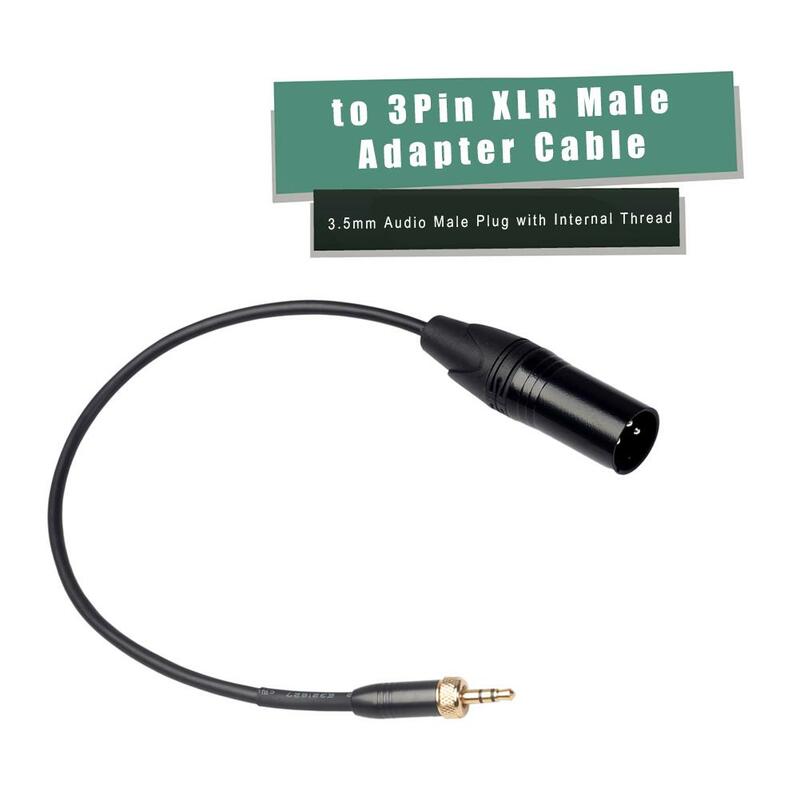 Conector macho de Audio de 3,5mm con rosca interna, Cable adaptador XLR de 3 pines para Sony D12/D21, para micrófonos inalámbricos Sennheiser