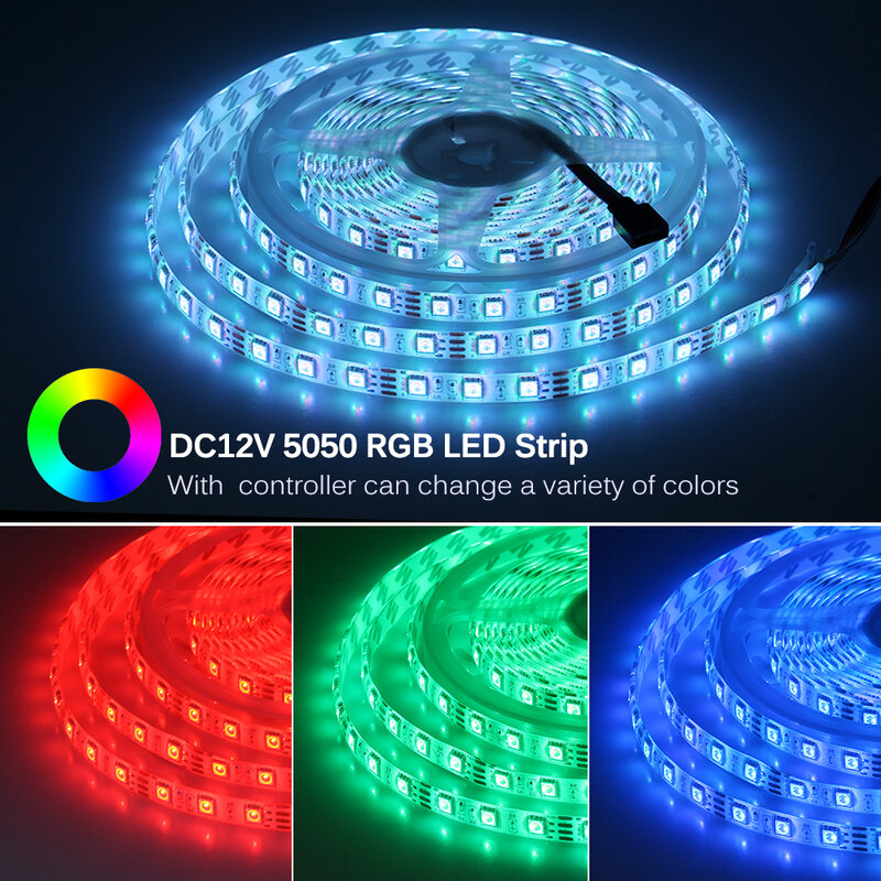Tira de luces LED Flexible, accesorio con actualización de 4040 DC12V 60leds/m 6 W/m, RGB 5050, 5050 LED, 5 m/lote, novedad de 300