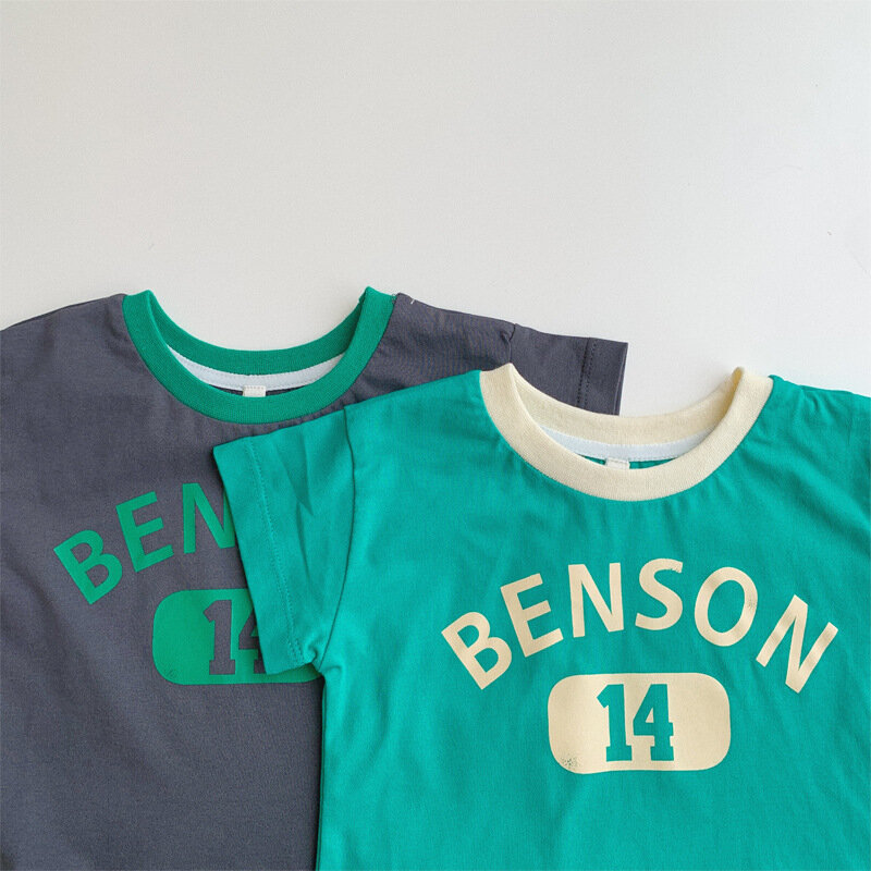 Camiseta con estampado de letras para recién nacidos, Tops Unisex para niños y niñas, Camiseta de algodón a la moda, 2021