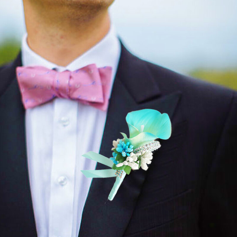 De moda broche para mujeres de lujo Pins de fiesta ramillete de boda y azahares PU Calla accesorios matrimoniales
