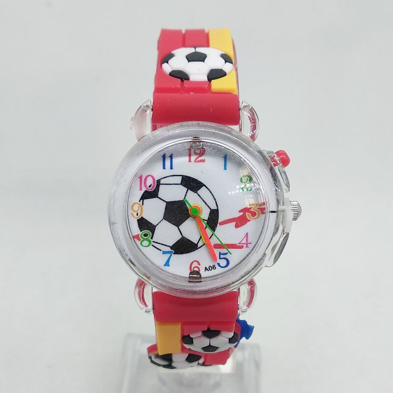 Reloj con patrón de fútbol brillante para niños y niñas, pulsera electrónica con fuente de luz, regalo