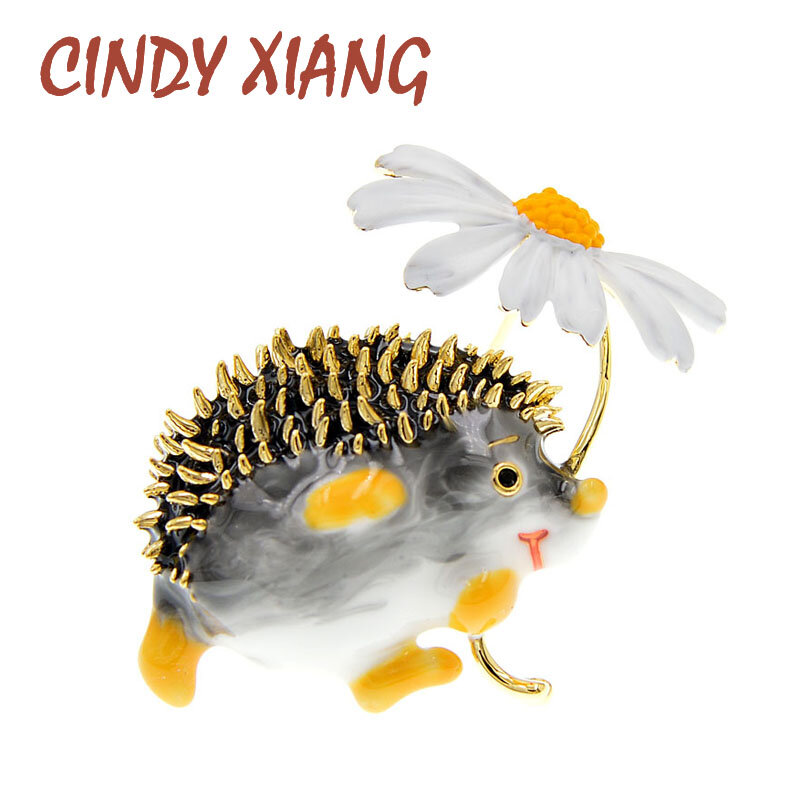 Cindy xiang-女性のためのハリネズミのブローチ,刺繍されたファッショナブルなブローチ,楽しい動物ジュエリー,冬のデザイン,高品質,新しい2020