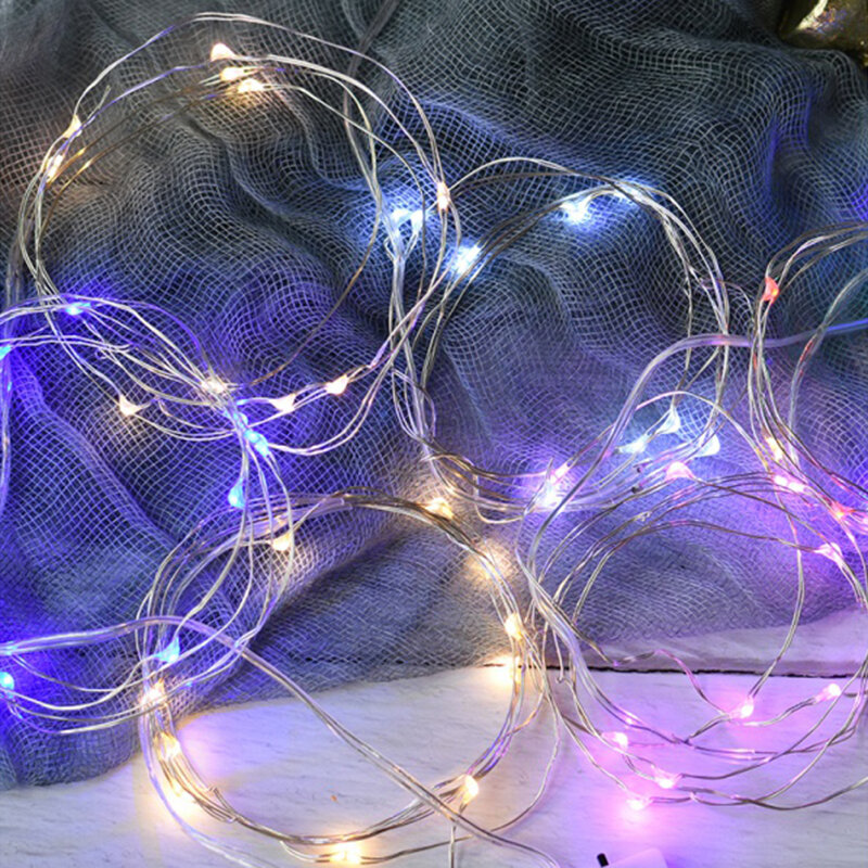 الجنية ضوء 50 LED عيد الميلاد ضوء للماء خيط سلك نحاسي ضوء ل الزفاف جارلاند حزب 1M 2M 3M 5M ستار مصابيح 2021