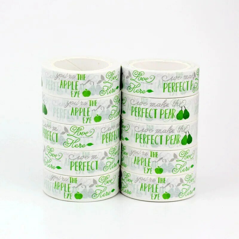 Nuevo 10 unids/lote de manzanas y peras cintas Washi tachuela DIY diario adhesivo cinta adhesiva papelería lindo