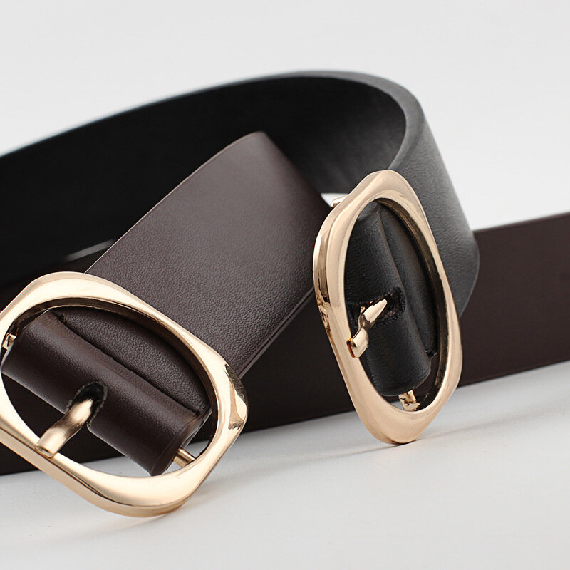 Fahion-Cinturón de cuero ancho para mujer, bonito cinturón decorativo en color negro, rojo, blanco y marrón