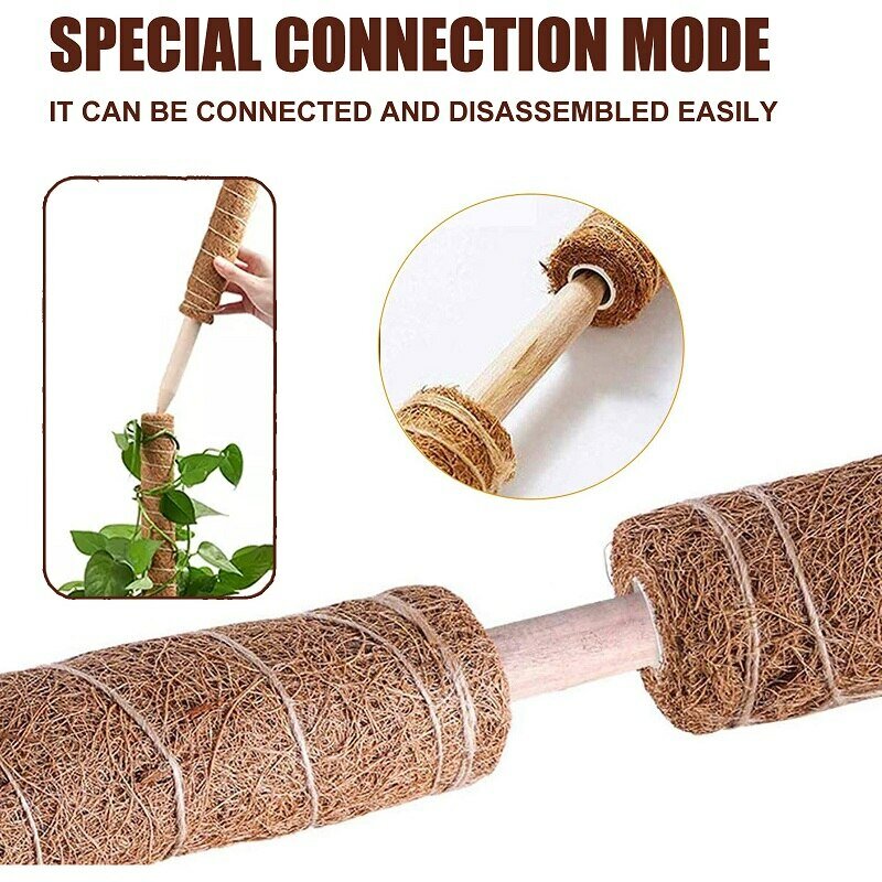 Bastone da cocco per giardinaggio sicuro per palo da Totem in cocco per piante rampicanti viti e rampicanti