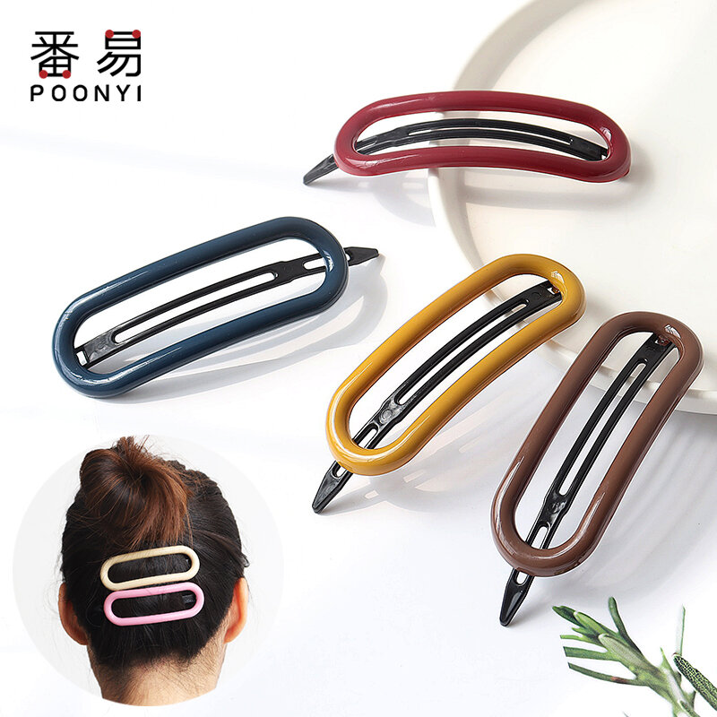 Women Korea Style Barrettes Cute Ellipse Geometric Hairpins for Girls Bb Clips Hair Accessories Children Hair Clips Hair Pins