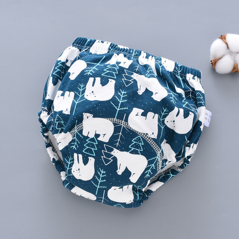 6 warstwy wodoodporne wielokrotnego użytku bawełniane spodnie treningowe dla niemowląt spodenki dla niemowląt bielizna tkaniny pielucha dla niemowląt pieluchy majtki Nappy zmiana