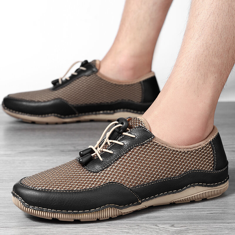 Zapatos informales transpirables de malla para hombre, mocasines ligeros a la moda para caminar al aire libre, zapatillas de talla grande, novedad de verano de 2021