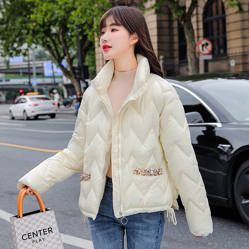Doudoune courte en coton pour femme, vêtement d'étudiant à la mode coréenne, disponible en grande taille, Instagram, hiver 2021