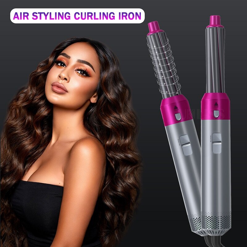 5 in 1 One Step Hair Dryer Hot Air Volumizer Brush Blow Dryer Styler Rotating Straightening Curling Negative Ion Hairstyle Tools